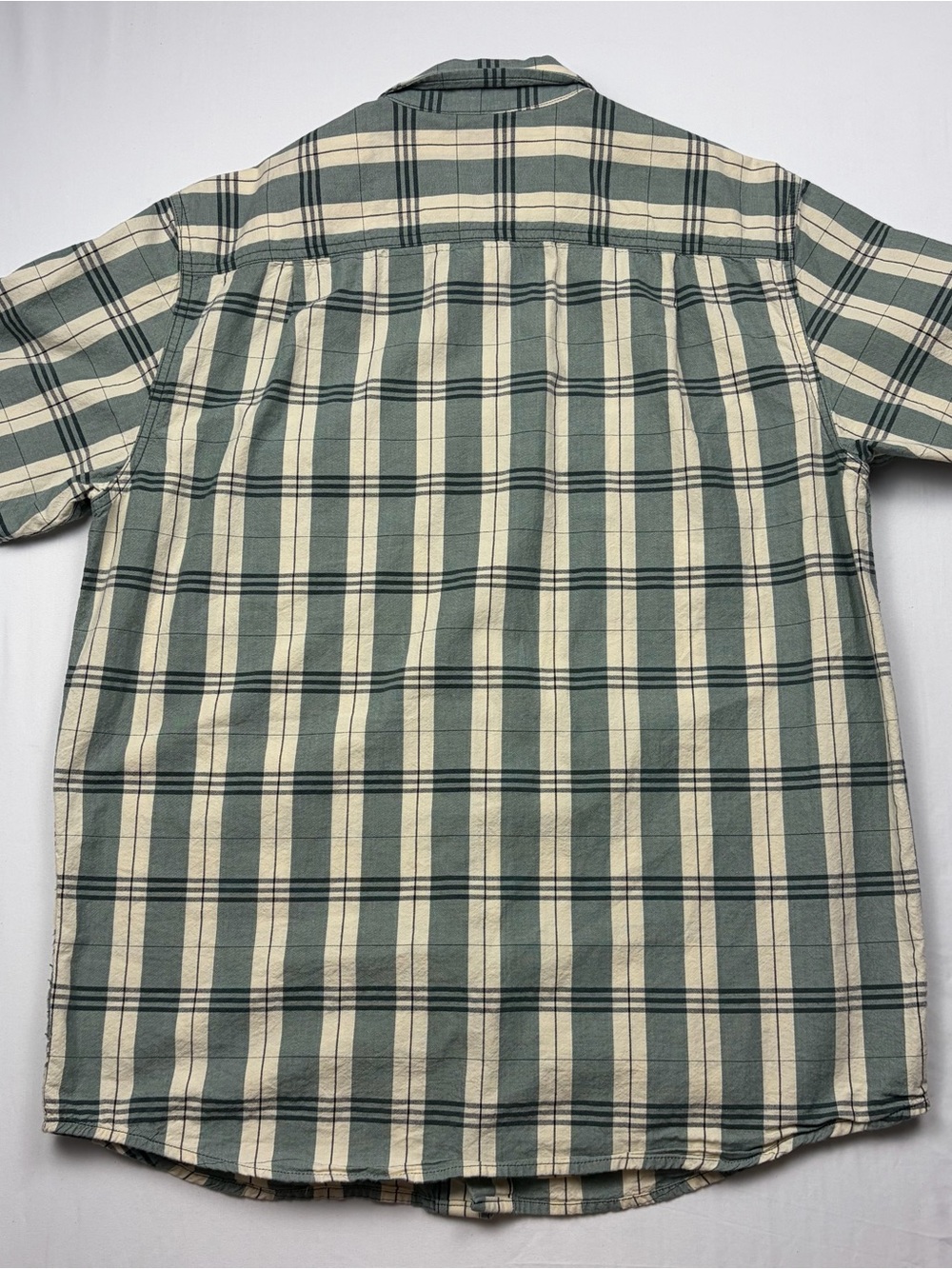 Carhartt Men’s Green & Cream Plaid Work Shirt - Picture 4 of 6